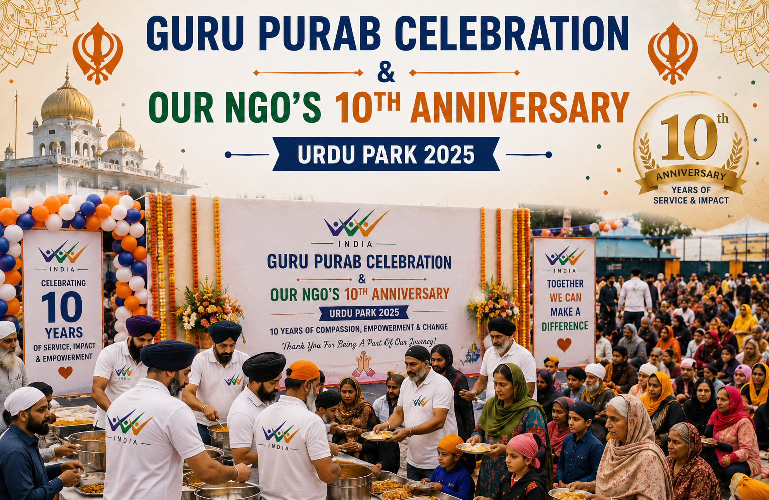 Guru Purab Celebration & Our NGO’s 10th Anniversary