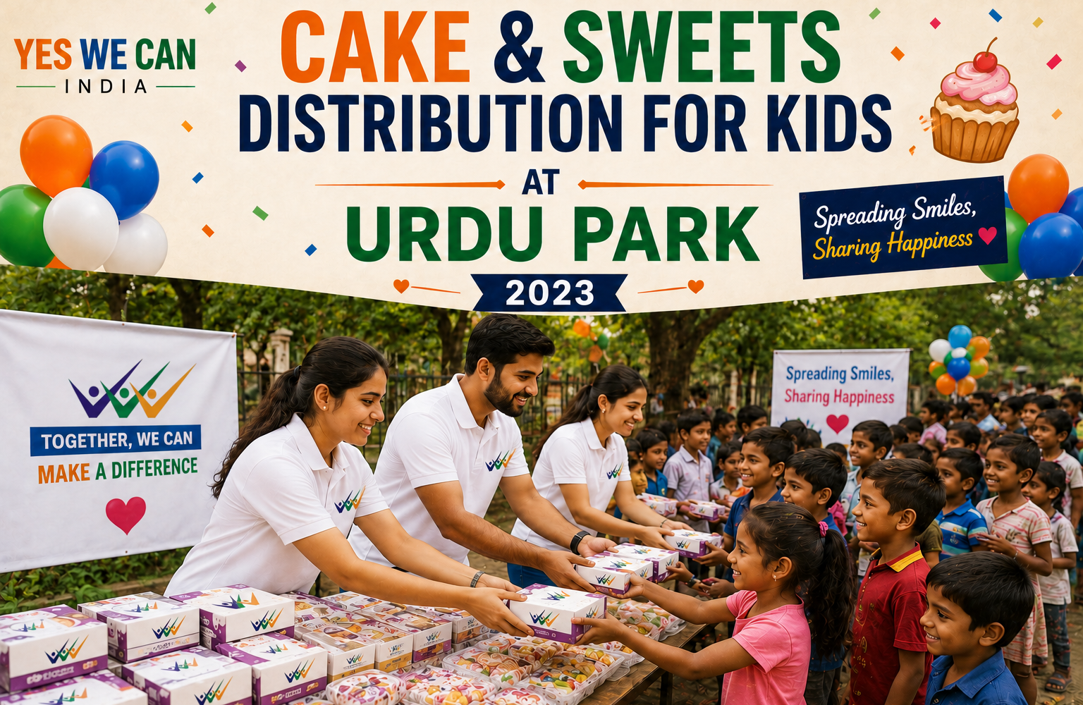 Cake & Sweets Distribution for Kids at Urdu Park