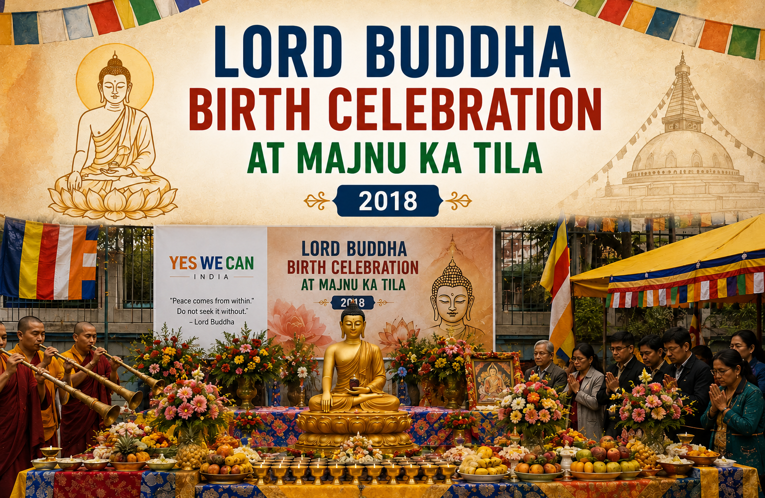Lord Buddha Birth Celebration at Majnu Ka Tila